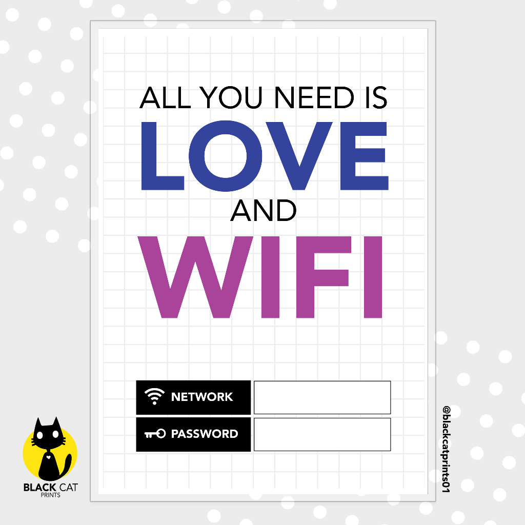 Wall Decor | Wifi Posters (A4 Size/ High Quality Prints/ Laminated ...