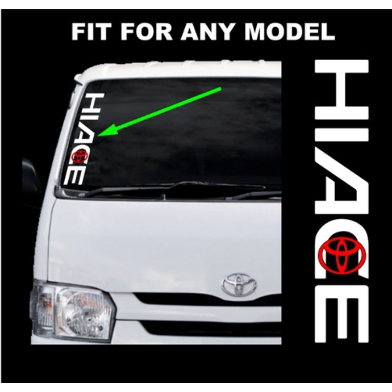 Toyota HIACE Grandia Commuter Van Side Windshield Sticker Design