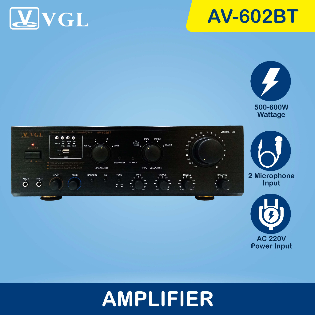 Amplifier with professional Digital Echo Mixer Power Tuners with USB