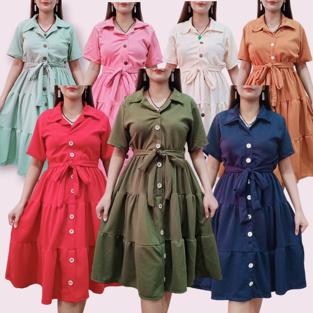 Belize Collared Button Down Polo Dress with Belt Shopee Philippines
