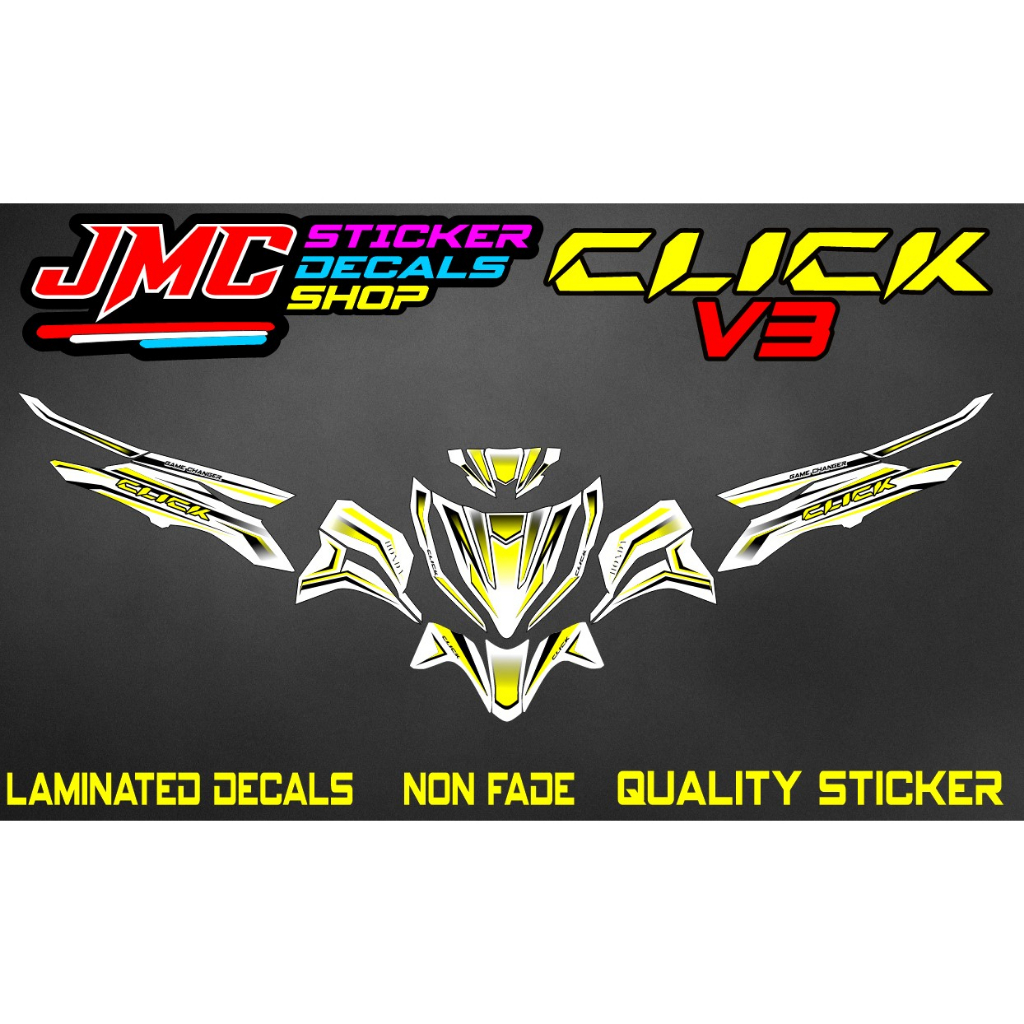 honda click v3 full decals quality sticker printed laminated Shopee