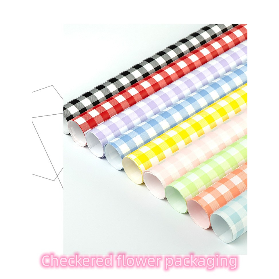 Simple flower wrapping paper wholesale summer plaid wrapping paper