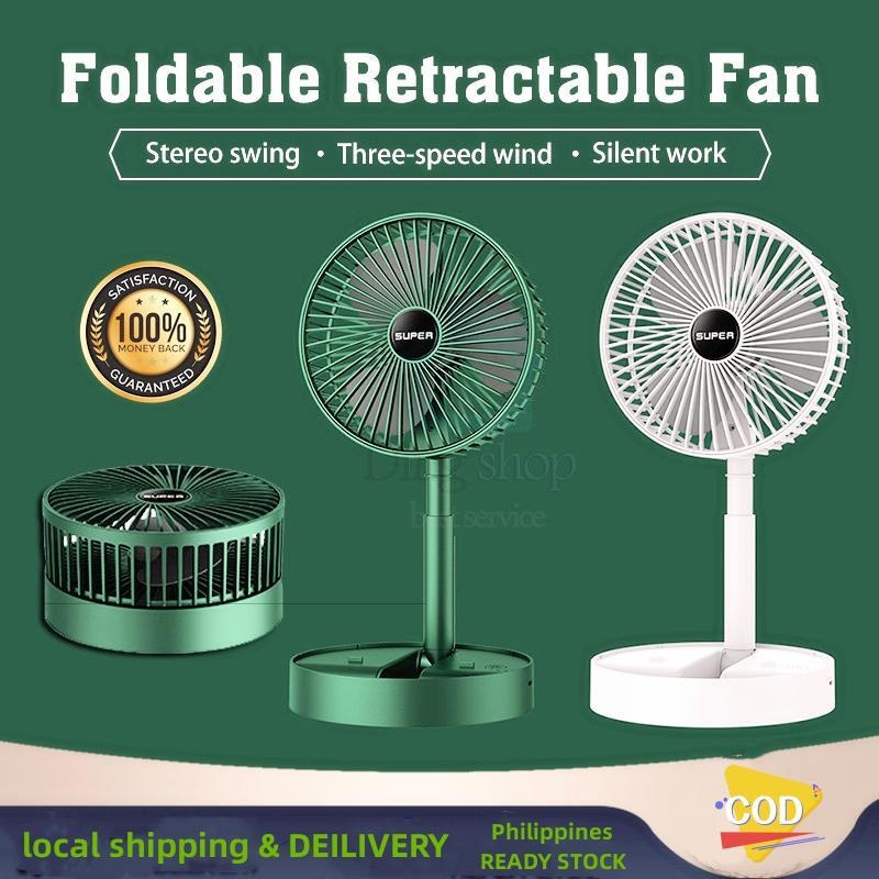 Desk Electric Fan Small folding fan with USB charging retractable 3 ...