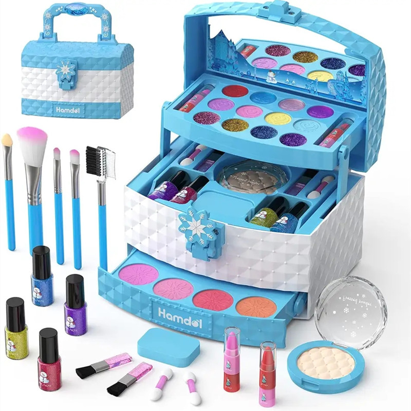 32PCS Kids Makeup Toys Girls Real Makeup Kit Washable Nontoxic Makeup