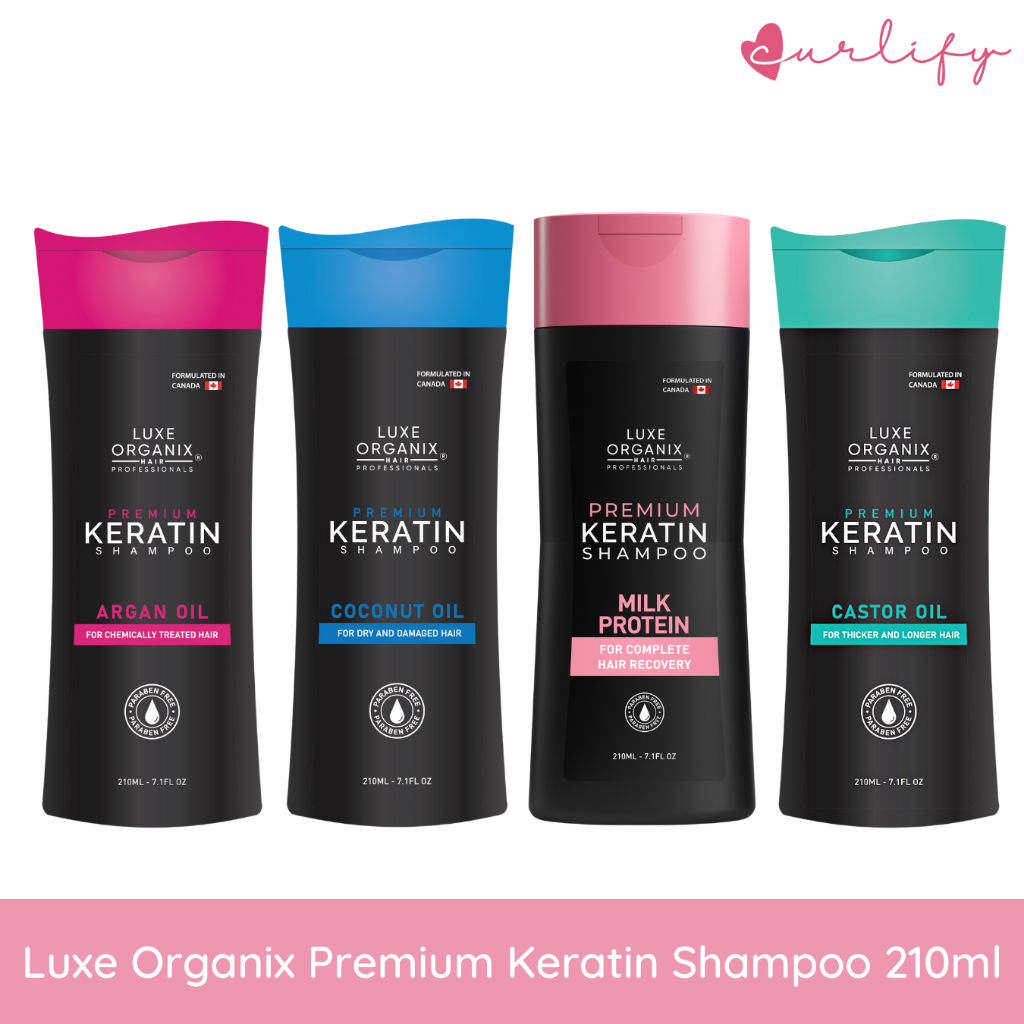 Luxe Organix Premium Keratin Shampoo Coconut Oil / Milk Protein / Castor Oil /Argan Oil 210ml