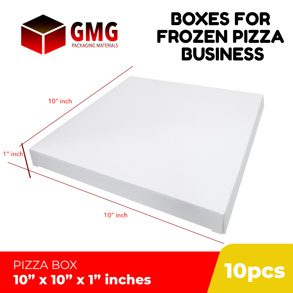 GMG Pizza Box Frozen Pizza Box 10 x 10 x 1 inches Laminated inside and