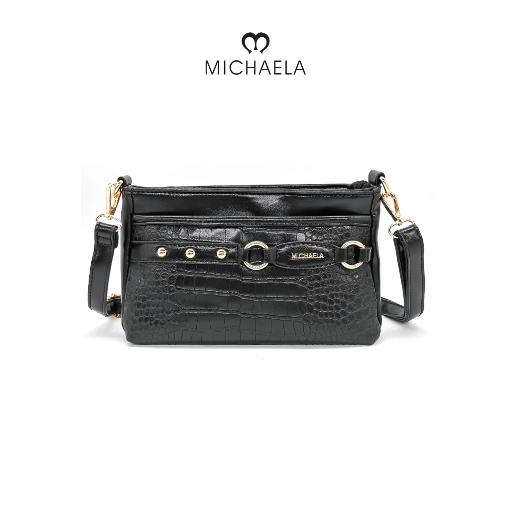 MICHAELA Sling Bag for Women Top Crocodile Embossed Leather Crossbody Bag  Messenger Bag MHB19012 2Q