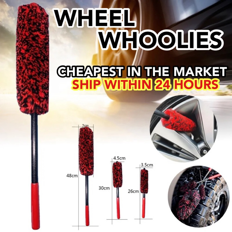 Universal Car Wash Wheel Brush PP Handle Wool Wheel Tire Brush Car