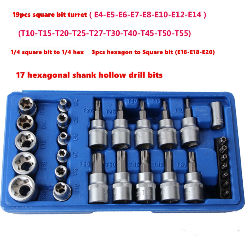 29PCS Torx Star Socket Set Bit Male Female E T Sockets With Torx Bit