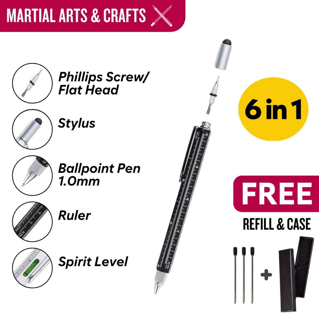 6-in-1 Multifunction Engineer's Tool Ballpen 