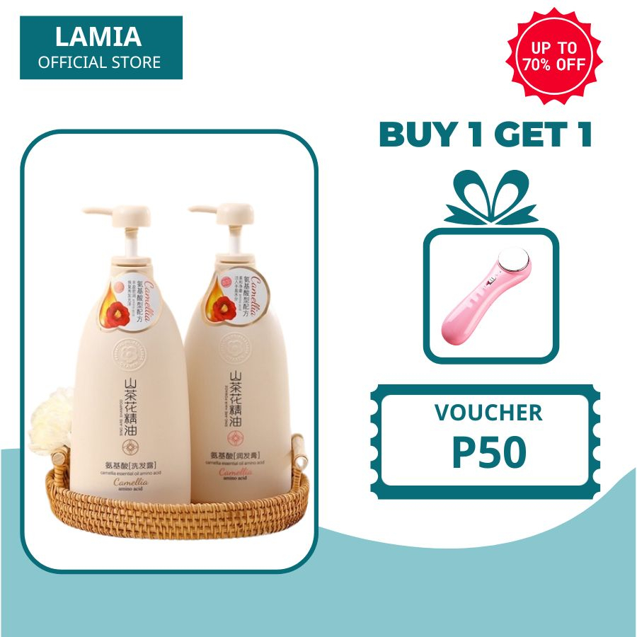 JAPANESE CAMELLIA shampoo and conditioner hair growth shampoo one set 2 bottle 650ml Shopee