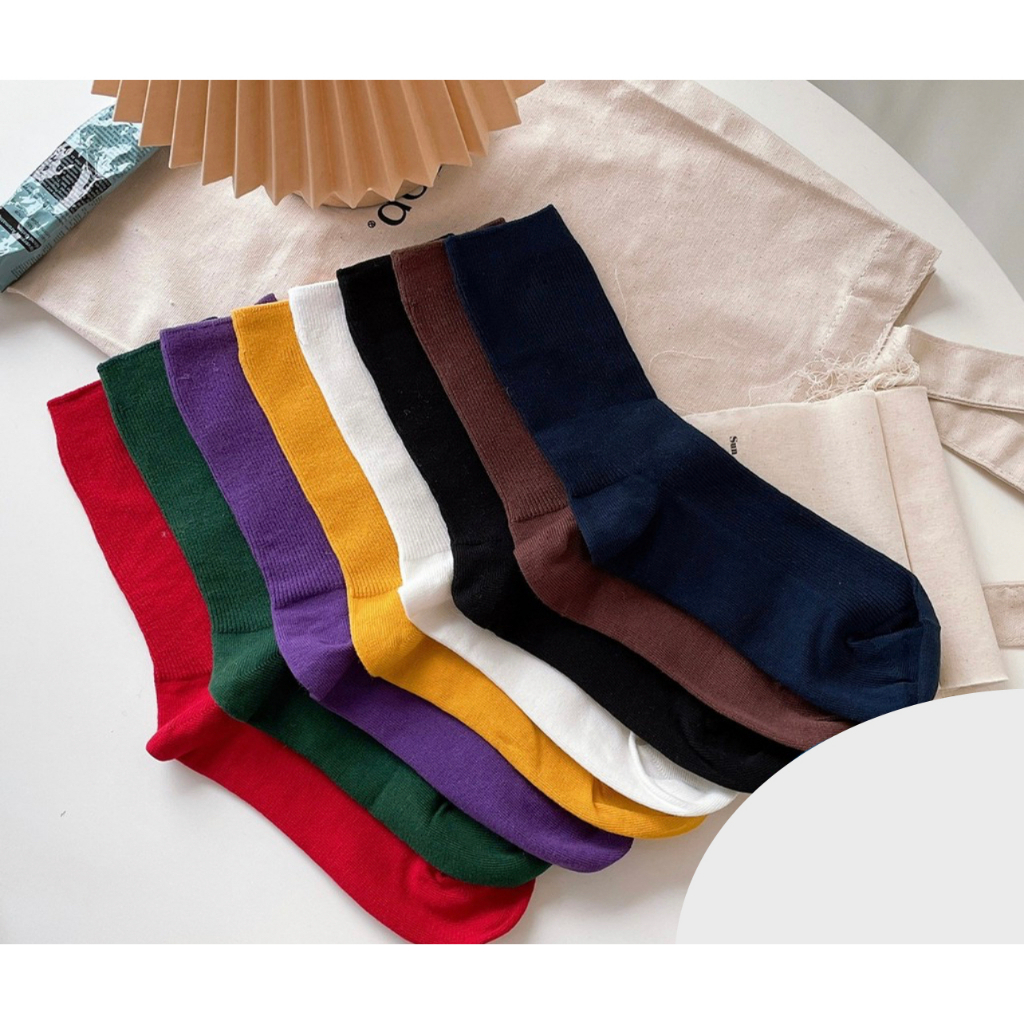 Korean Socks - Plain Casual Socks - Iconic Socks | Shopee Philippines