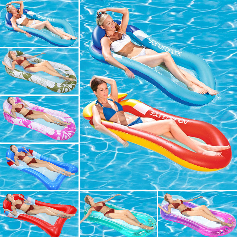 Adult inflatable water floating bed deck chair drifter swimming pool