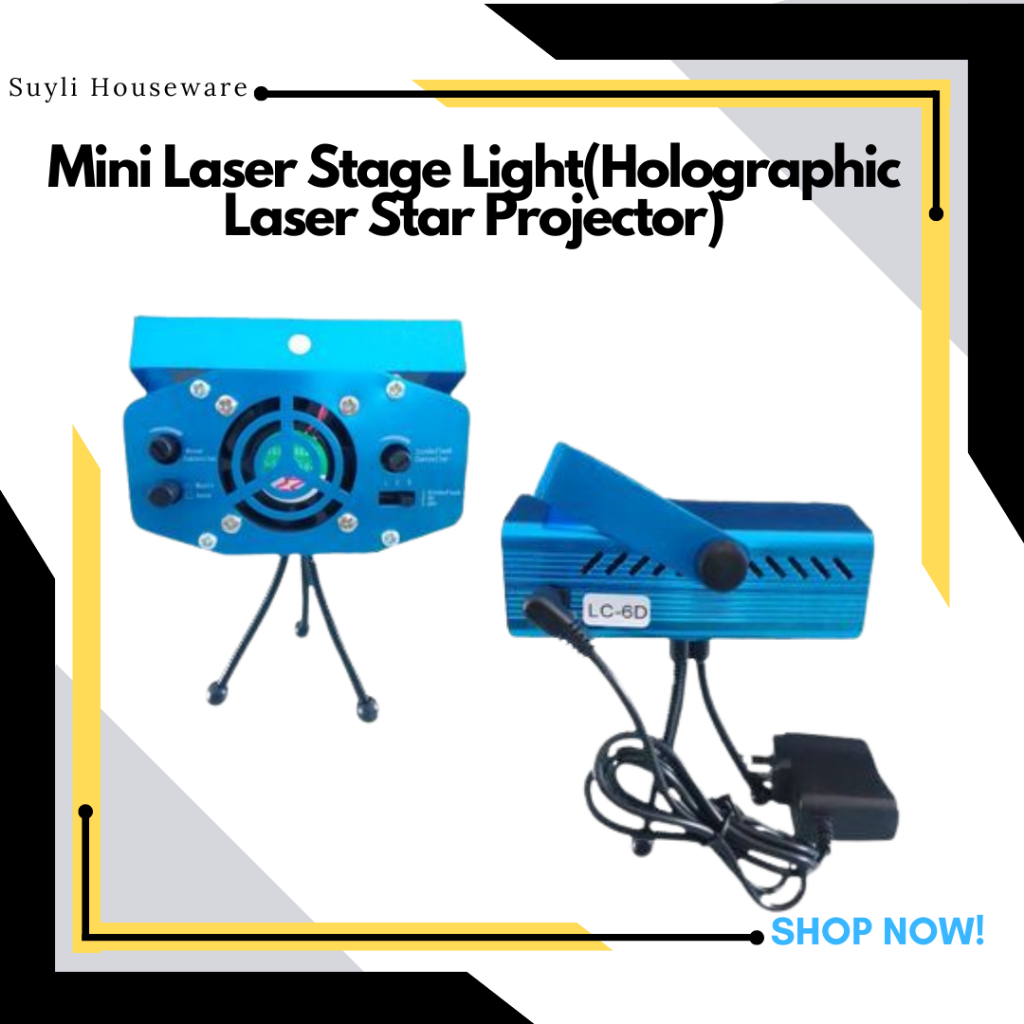 Mini Laser Stage Light(Holographic Laser Star Projector) Shopee