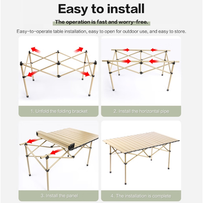 Full Set Outdoor Dining Table and Chairs Camping and Folding Table and