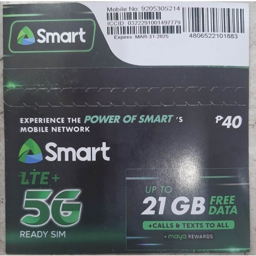 SMART 5G/LTE Sim Triple-cut (Brandnew) | Shopee Philippines