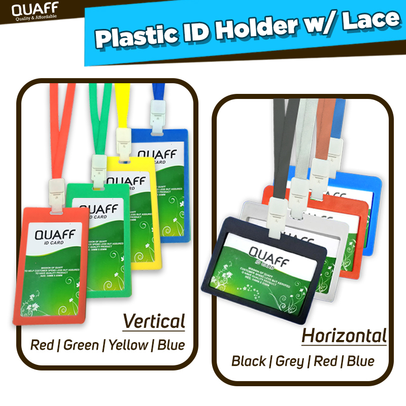 QUAFF Plastic ID Card Holder with Lace Set 6611Horizontal & 6612