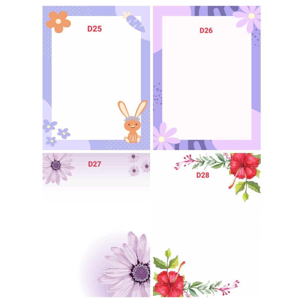 (5 sheets ONE DESIGN) LONG BORDER BOND PAPER | Shopee Philippines
