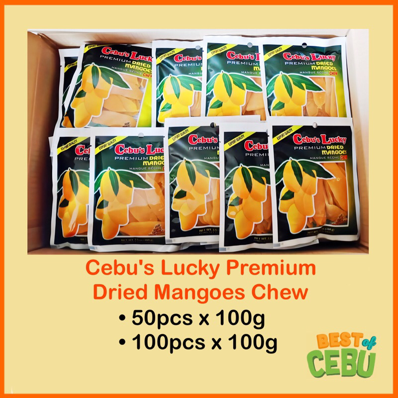 50PCS / 100PCS BULK Cebu's Lucky Premium Dried Mangoes Chew 100g Best of Cebu Pasalubong