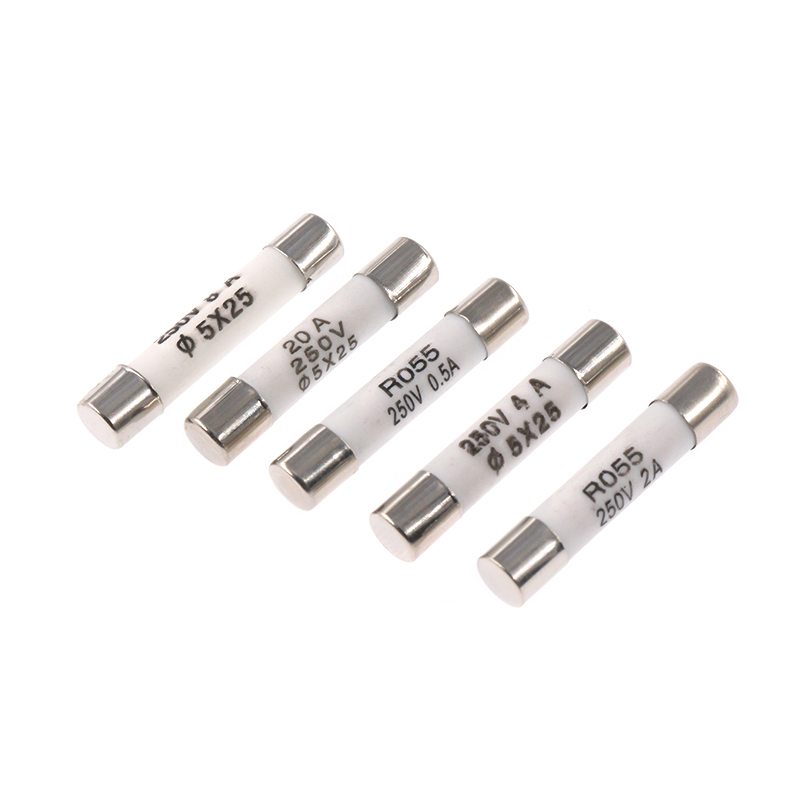 5pcs Ceramic Tube Fuses Fast Slow Fuse 250V R055 5x25mm | Shopee ...