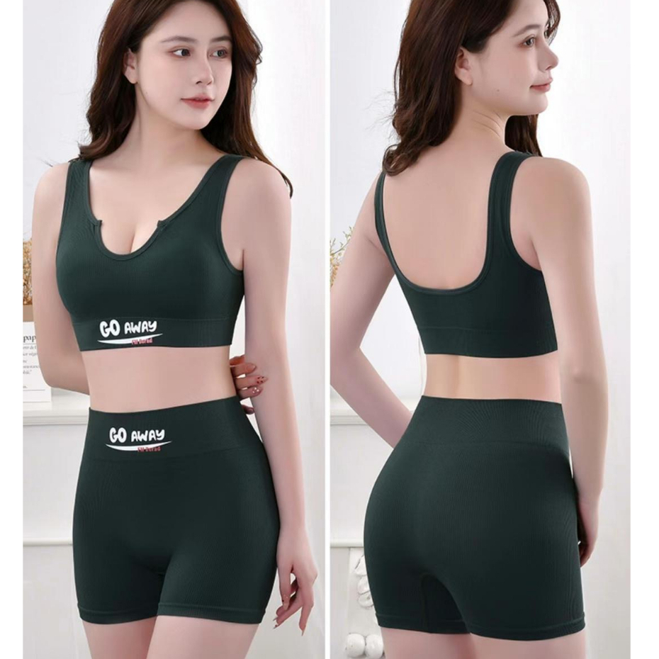 fashion new Women Sports Bra Underwear Set Strings Backless Bra And Mid ...