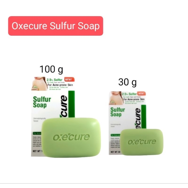 OXECURE Sulfur Soap Bar Ultimate Solution for Pimple, Oily Face & Body 30 g and 100 g Shopee