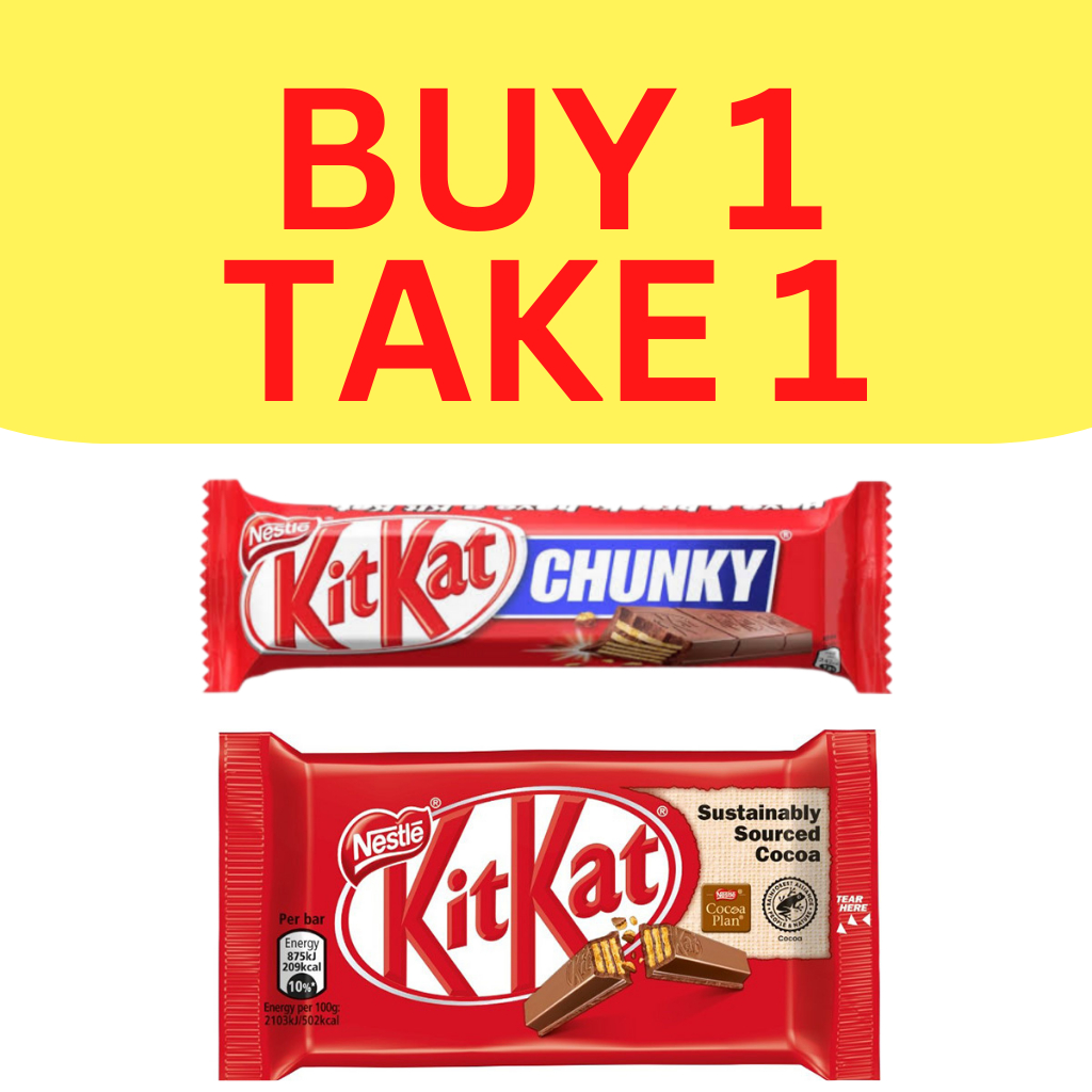 Buy 1 Take 1 KitKat Chunky Milk Chocolate Bar 38g | Kit Kat | Shopee ...