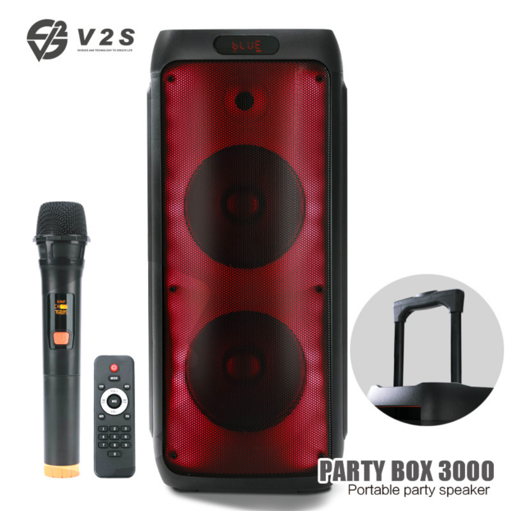 V2S Party Box 3000 Rechargeable Wireless Digital Audio Speaker
