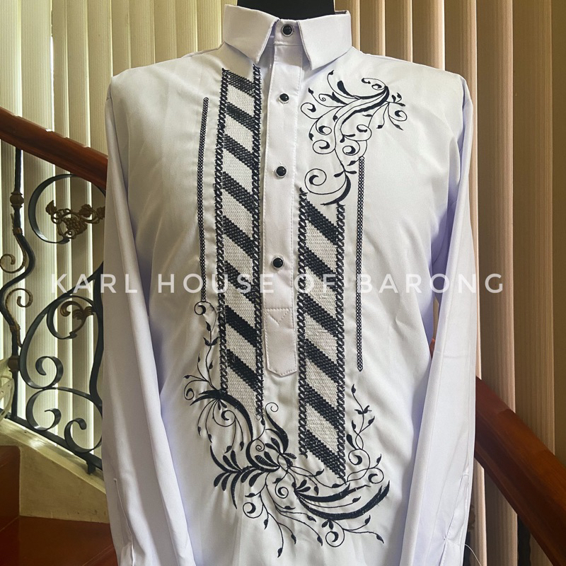 Polo Barong Long Sleeves w/ Computerized Embroidery . Formal Wear ...