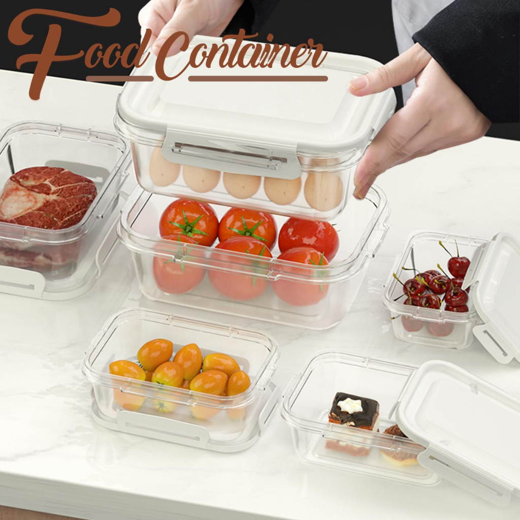 LOCAUPIN 6 Pieces Food Container Plastic Lunch Box Airtight Cover Fresh ...