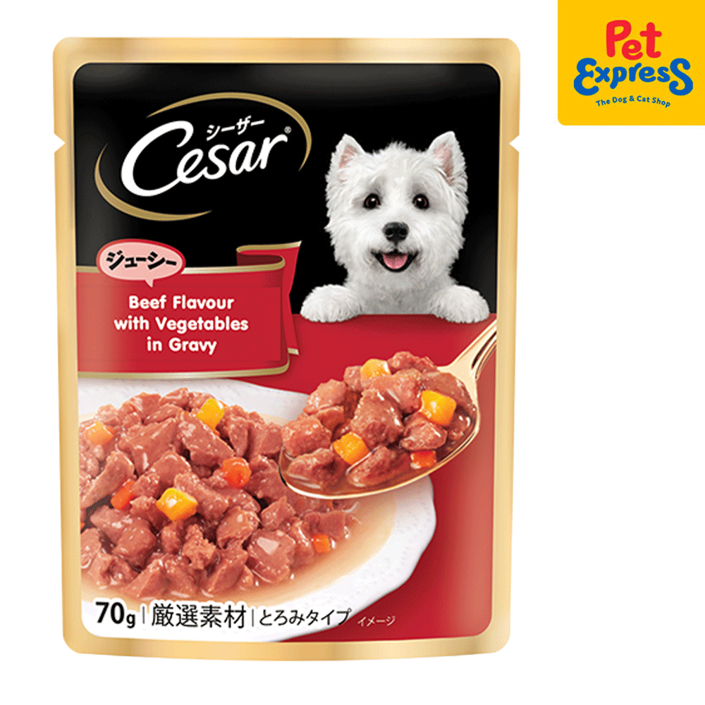 Cesar Beef with Vegetables in Gravy Wet Dog Food 70g (16 pouches