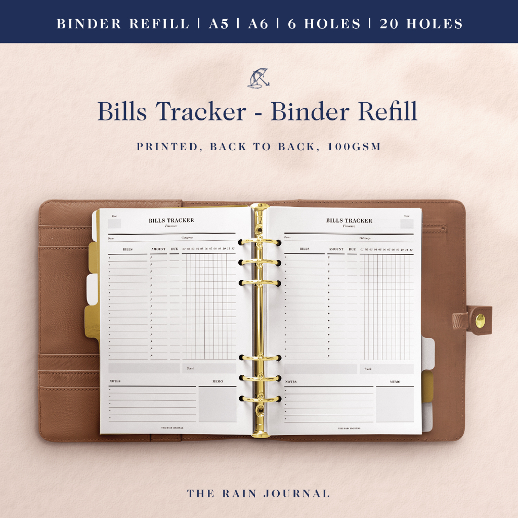 Bills Tracker - Finance Tracker Refill, Budget Planner, Budget Tracker ...