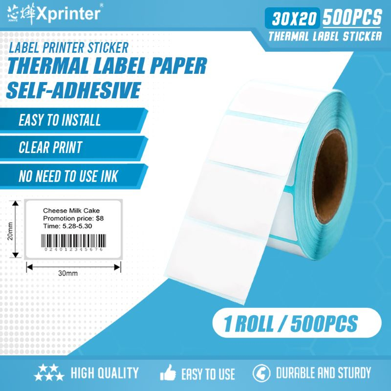 Boston Home 1ROLL 30mmx20mm Thermal Label Barcode Sticker Paper ...