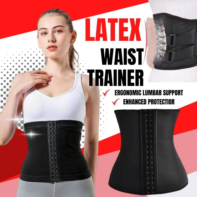 Latex Waist Trainer Corset Cottonspandex Line Absorbs 9 Thin Steel