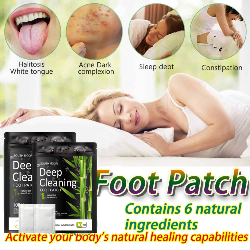 YANJIAYI 10pcs Natural Herbal Detox Foot Patch Bamboo Charcoal Foot