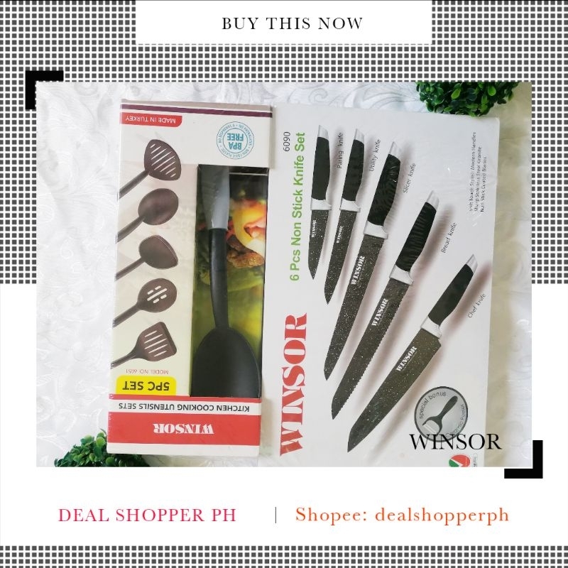 Original from UAE 🇦🇪 Winsor Knife Set with FREE 5pcs Utensils Shopee