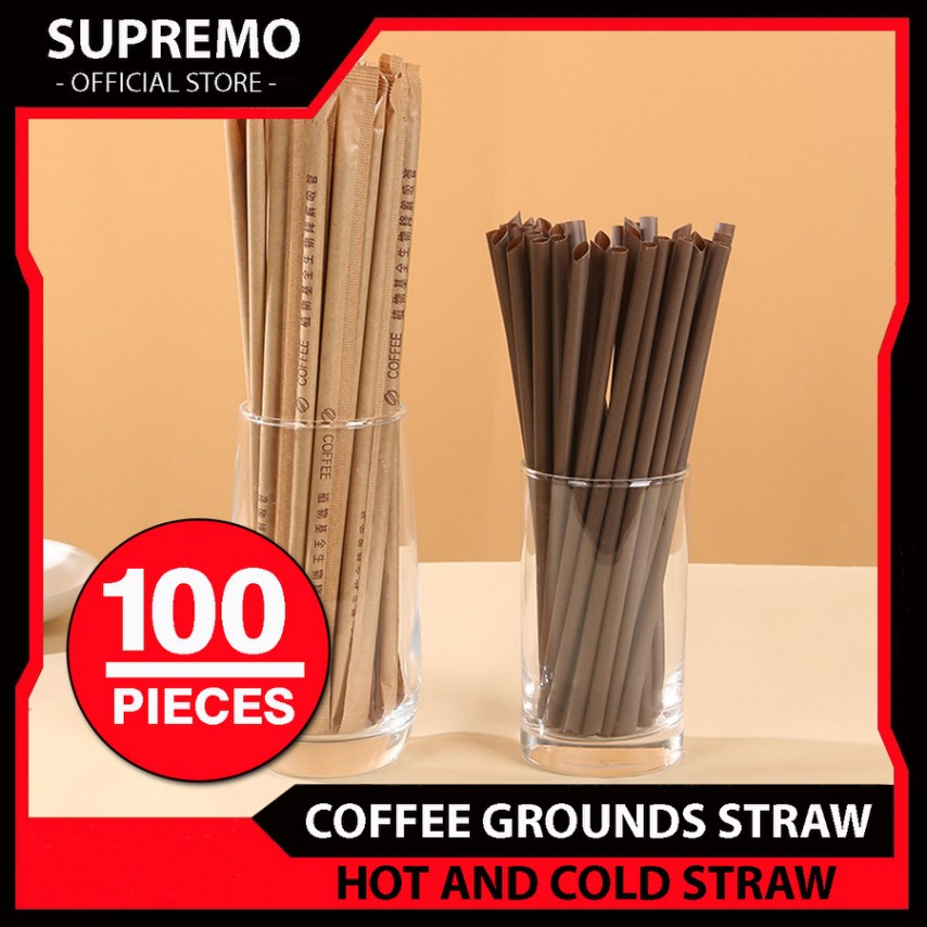 100pcs Per Pack Straw Juice Straw Milk tea Straw Made from Coffee