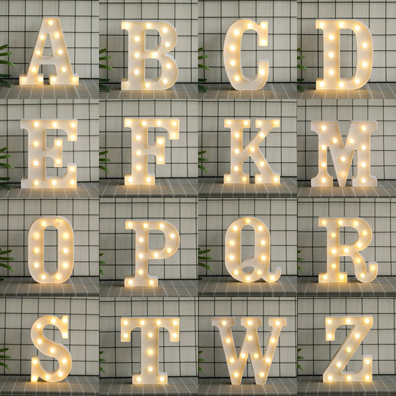 21cm Big Size DIY 3D Letter LED Night Light Wall Hanging Marquee Sign ...