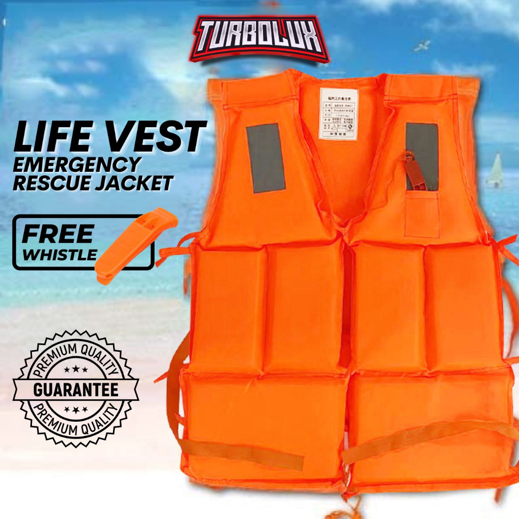 TurboLux Safety Life Jacket Swimming Vest Adult Lightweight & Durable