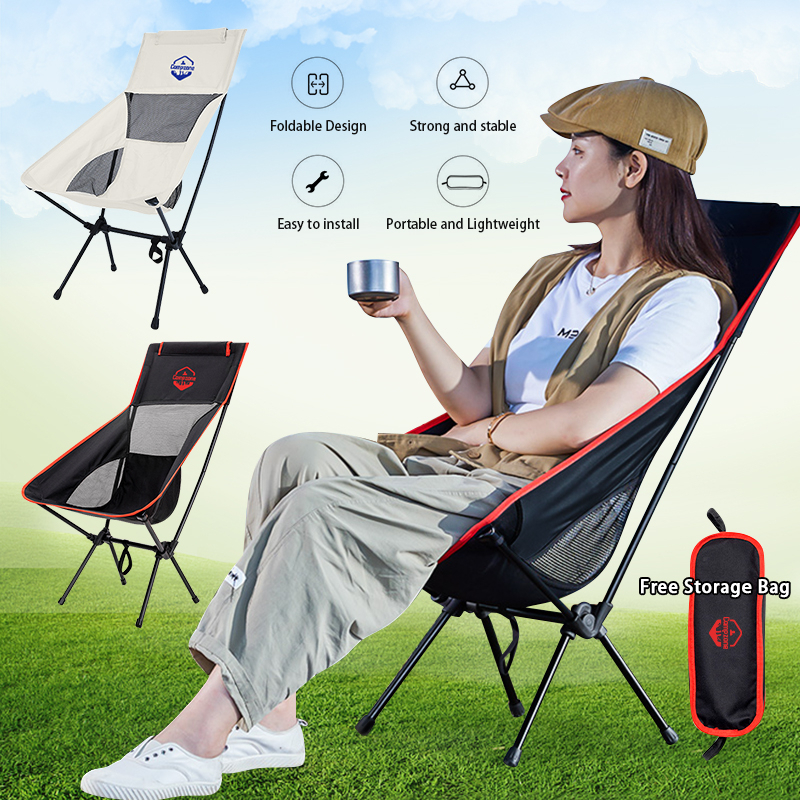 Outdoor Ultralight Camping Chair Portable Folding moon chair Low/High