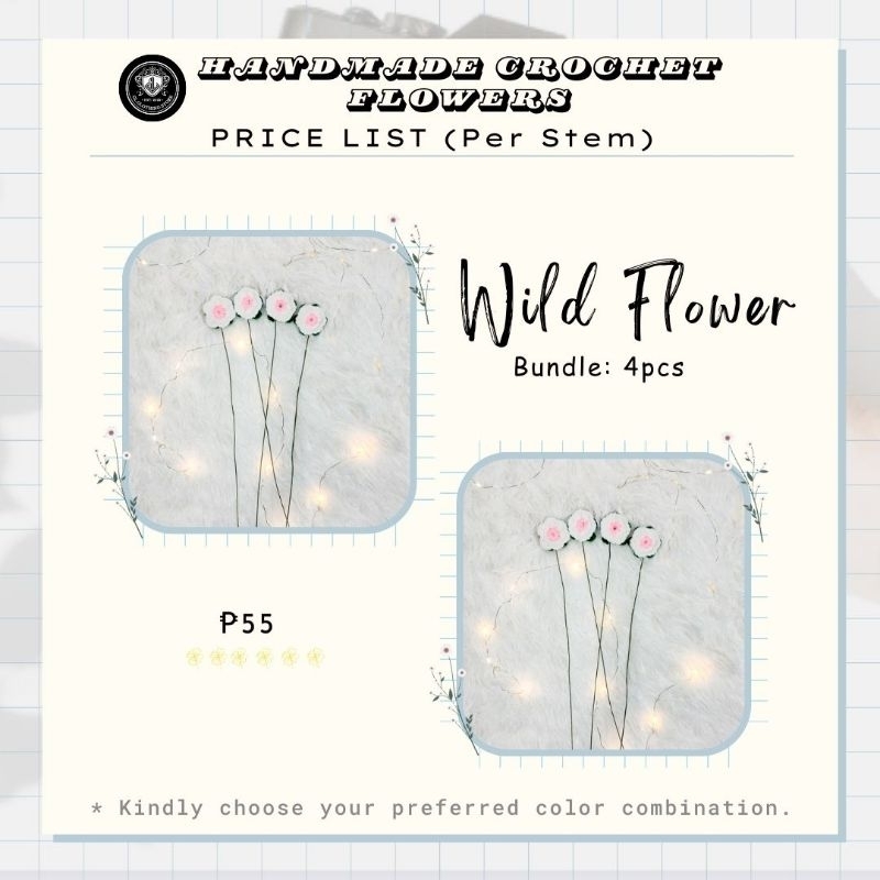 Crochet Flowers per Stem (Made to Order) Shopee Philippines