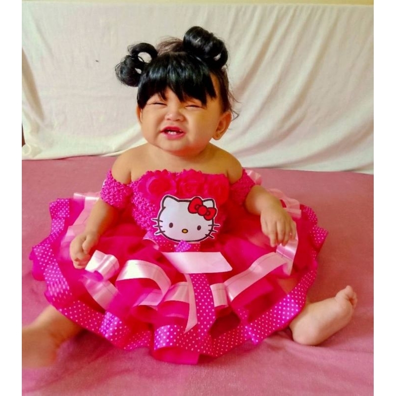 Birthday Hello kitty Tutu Dress free hairdress Shopee Philippines