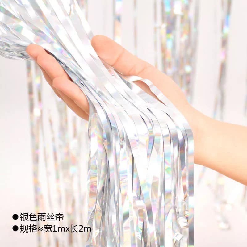 2Meters Square Curtain Foil Curtain Backdrop Birthday Party Decorations