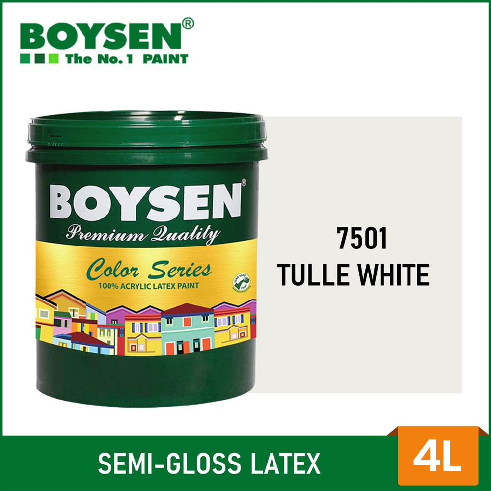 BOYSEN 7501 tulle white (semi gloss latex) | Shopee Philippines