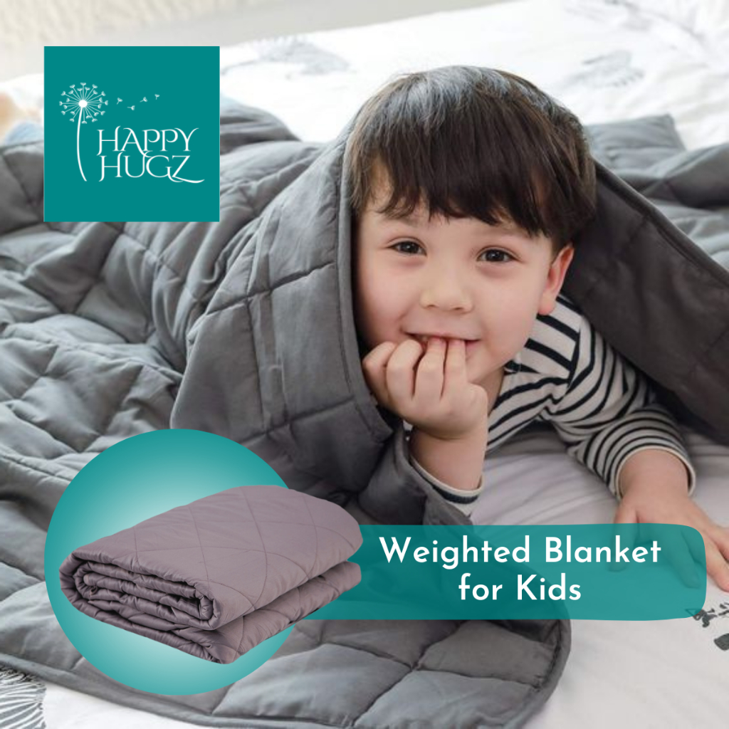 HAPPY HUGZ Weighted Blanket for kids 5LBS Cotton Single for Calming Stress Anxiety ADHD Autism Shopee Philippines