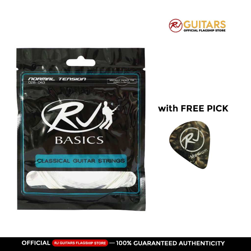 RJ Basic Classical Guitar Nylon Strings with Free Pick Shopee