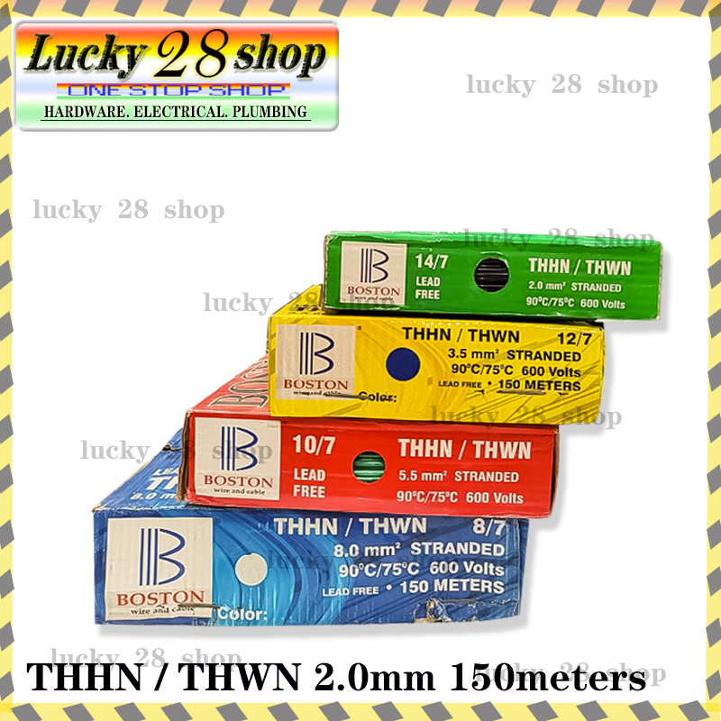 ORIGINAL BOSTON THHN/THWN 10/7 ELECTRICAL STRANDED WIRE (Per Box ...
