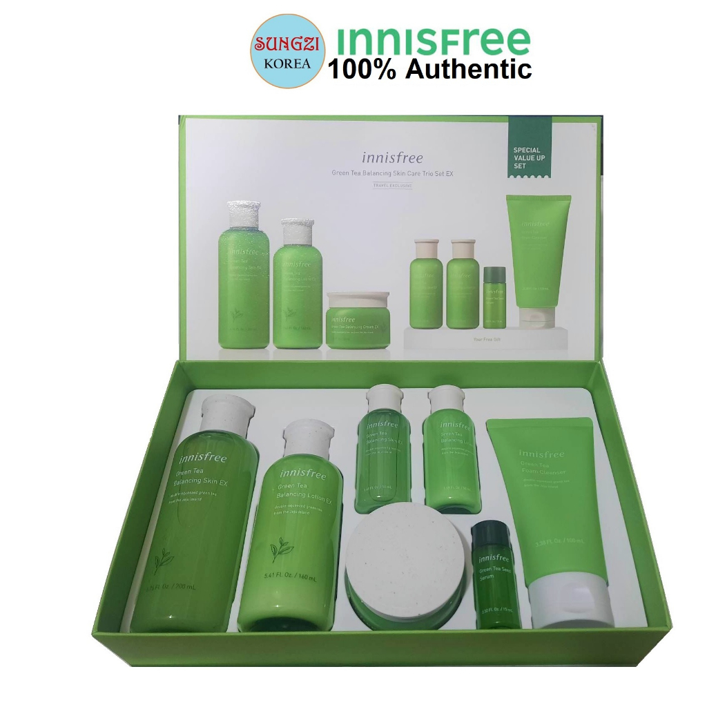 INNISFREE Green Tea Balancing Skin Care Trio Set Ex ( 7 Items) Shopee Philippines
