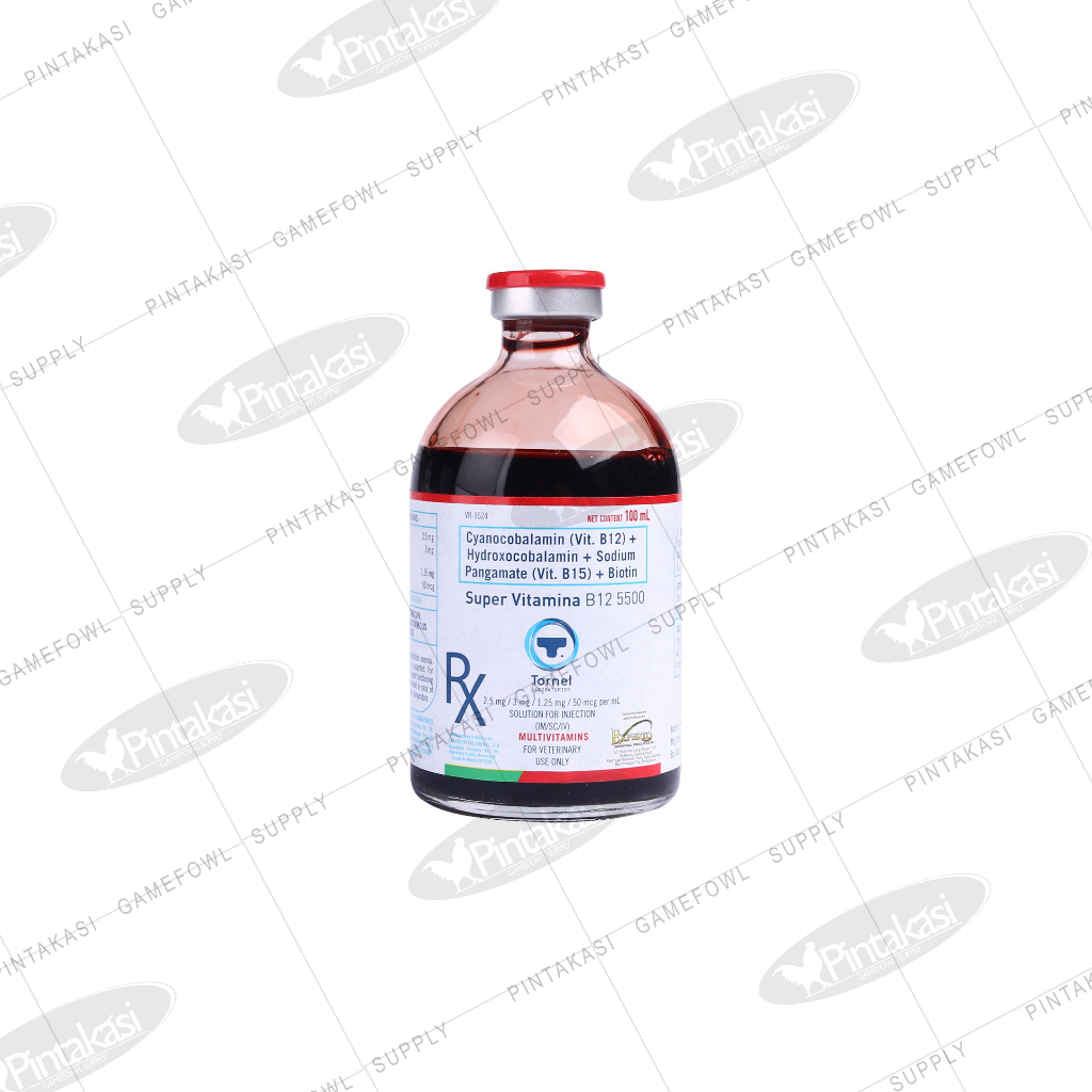 b12 injectable for gamefowl Super Vitamina B12 5500 (100ml) Rooster Logo for Gamefowl (Expiration: May  2028)