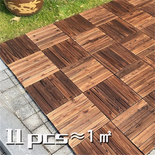 【BGE】30*30CM Garden Wooden Deck Tiles Decking Floor Interlocking Tiles ...